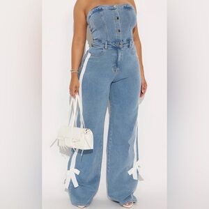 Sweet Like Honey Denim Jumpsuit - Fashion Nova
